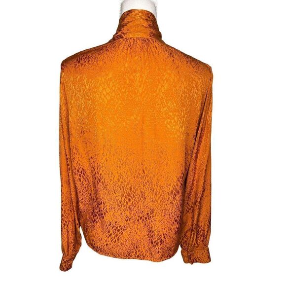 BABATON ARITZIA Vandely Burnt Orange Button Down Long Sleeve Neck Tie Sz Med - Picture 4 of 7